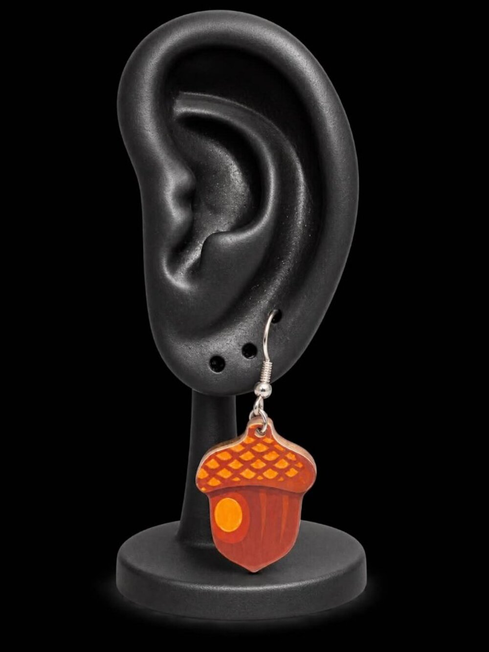 Brown Acorn Dangle Earring